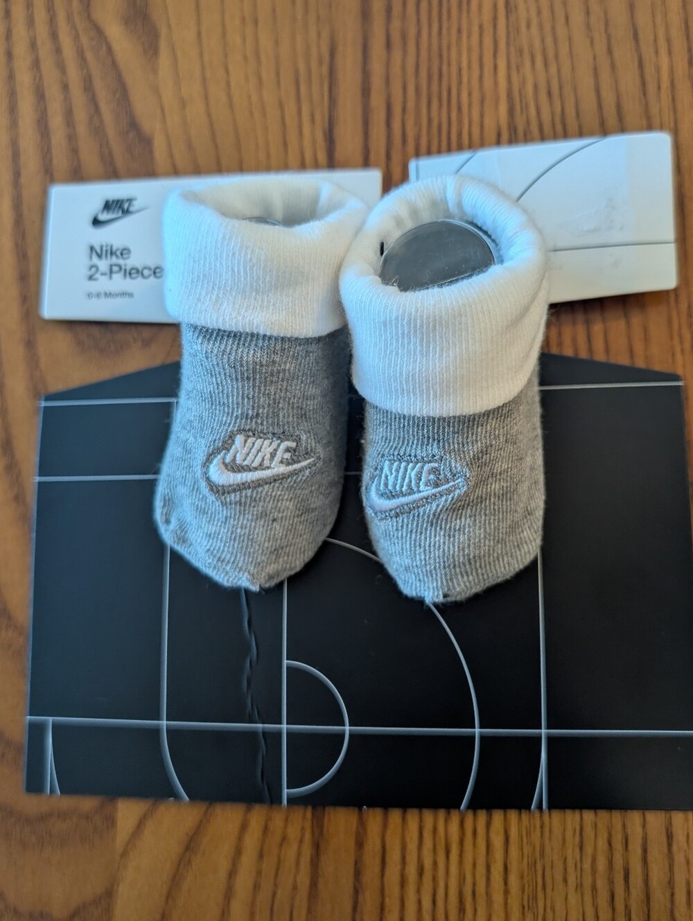 Nike Gray & White Infant Bootie Socks, Size 0-6 Months - NEW